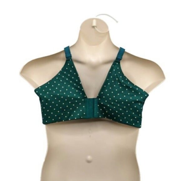 Lane Bryant Cacique Bra lightly Lined Full Cov Green Polka Dot 42DDD - Picture 4 of 9